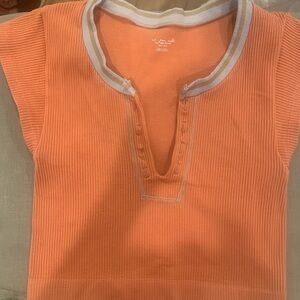 Urban Outfitters Orange Ribbed Top